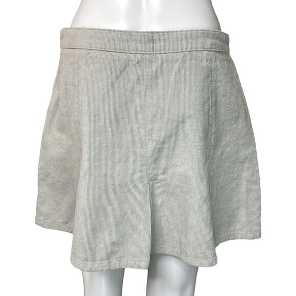 Urban Outfitters BDG Skirt Women Large Gray ALine Pleated Corduroy Mini Neutral - Picture 4 of 8